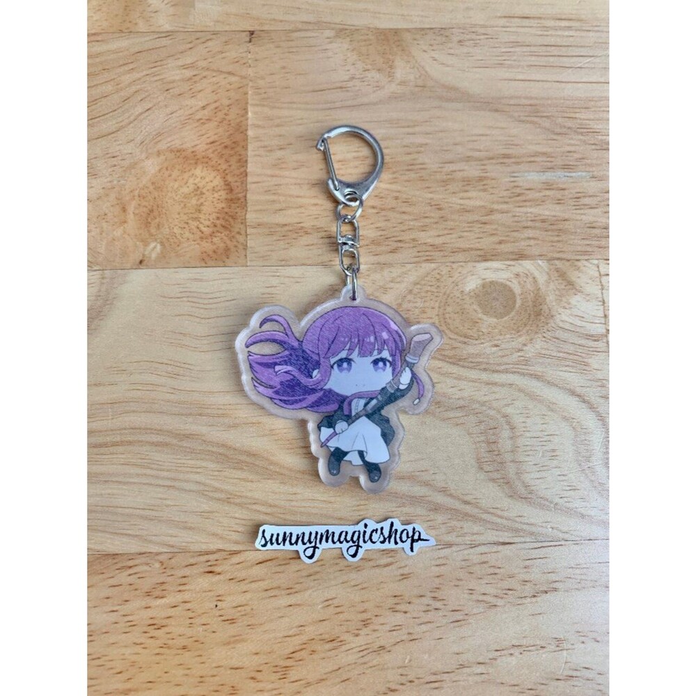 Frieren Beyond Journey's End Anime Acrylic Keychain Purple Hair Fern Flying